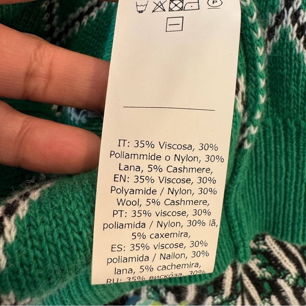 Jijil Green Patterned Knit Sweater Dress Wool Blend Chic Modern Sporty 40/M EU - Picture 9 of 10